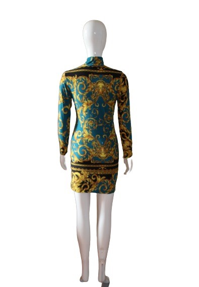 Aqua-gold-dress-back
