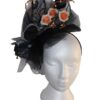 Black with White Orange Flower fascinator