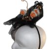 Black with White Orange Flower fascinator