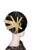 Diamond on black fascinator
