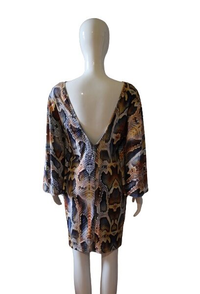 Snake-Print-with-butterfly-shaped-sleeves-back5Dress