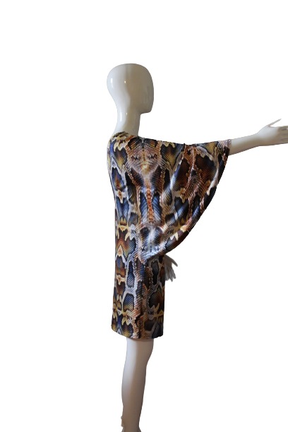 Snake-Print-with-butterfly-shaped-sleeves-site-Dress.