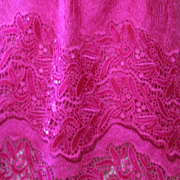 Lace sequined magenta skirt