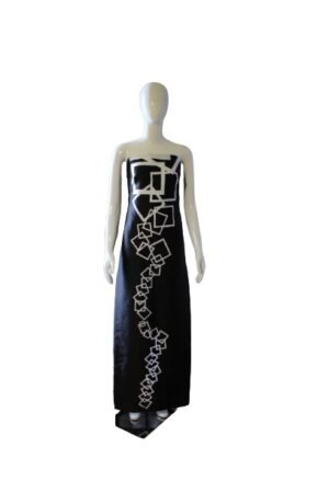 Geometric black & White Maxi Dress