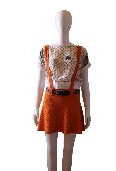 Orange skirt with straps