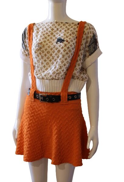 Orange skirt with straps