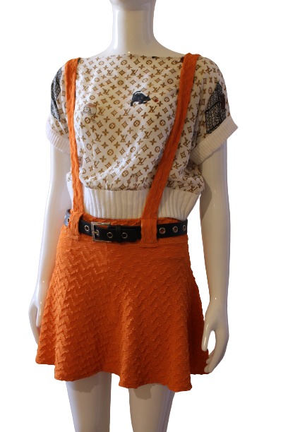 Orange skirt with straps
