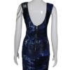 Blue-dress-with-Belt-Fastener-patten Black