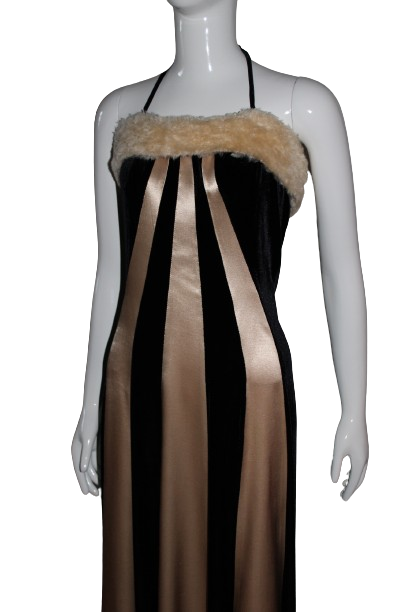 Gold, Black Maxi dress