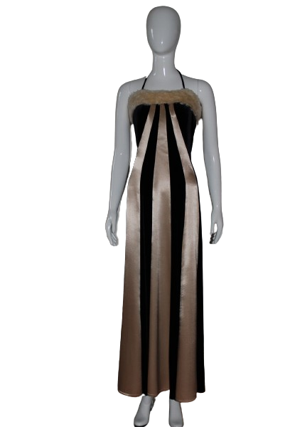 Gold, Black Maxi dress