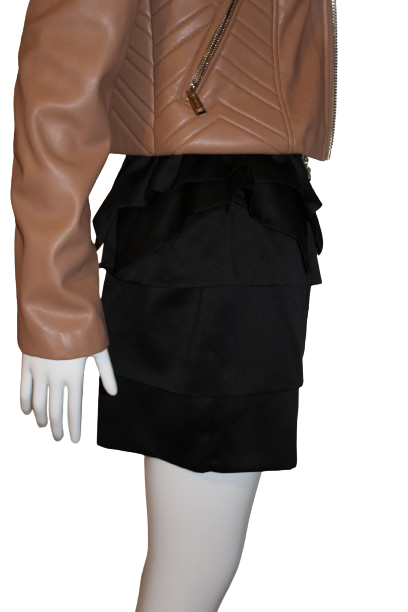 Frilled Black mini skirt.
