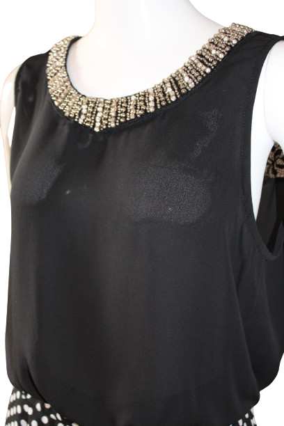 Jumpsuit White & Black polka dots