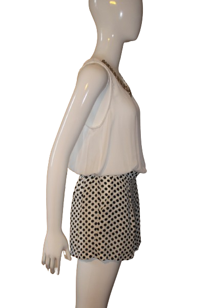 Jumpsuit White & Black polka dots