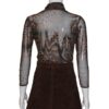 Brown suede skirt