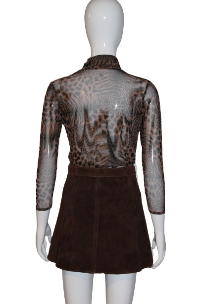 Brown suede skirt