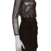 Brown suede skirt