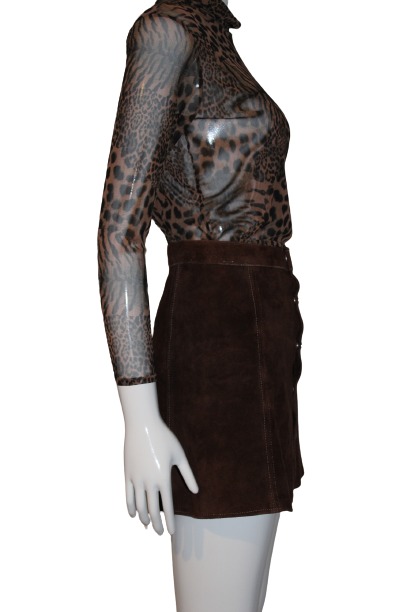 Brown suede skirt