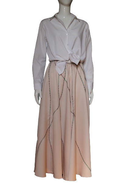 Pale pink maxi skirt