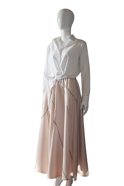 Baby pink skirt maxi