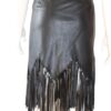 Black Faux Leather tassels skirt