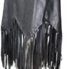 Black Faux Leather tassels skirt