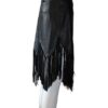Black Faux Leather tassels skirt