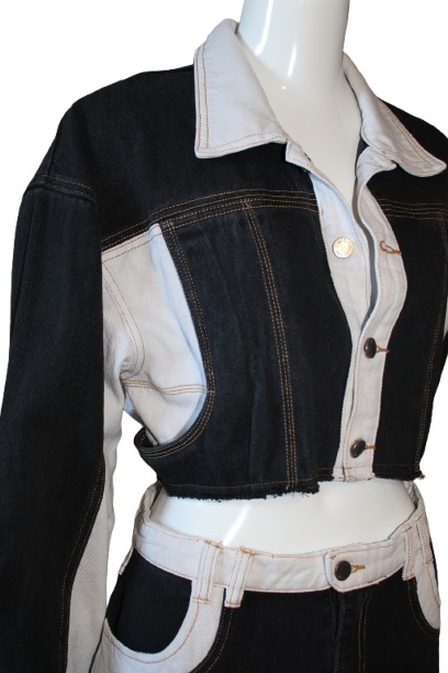 White & Black jeans skirt