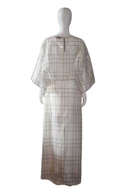 White with black lines costume