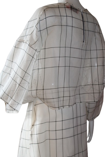 White with black lines costume