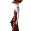 Women wide brim light and dark Brown color hat