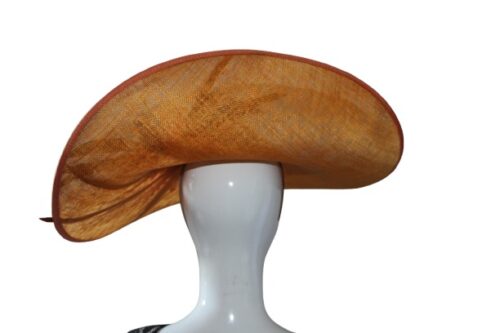 Women wide brim light and dark Brown color hat