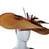 Women wide brim light and dark Brown color hat