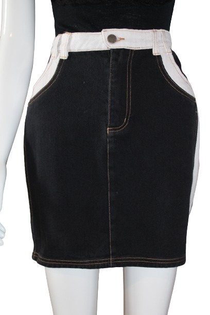 White & Black jeans skirt