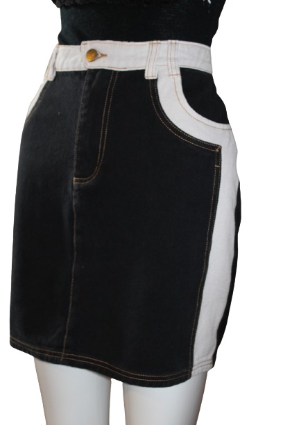 White & Black jeans skirt