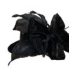 Black hat with bow on side.