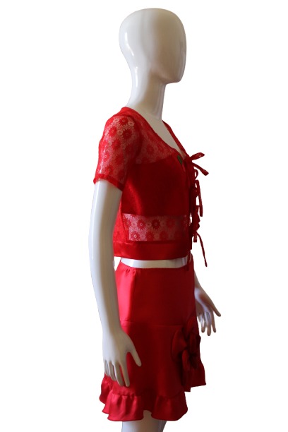 Red Lace top