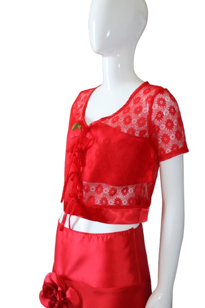 Red Lace top