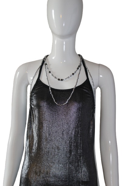 Dress with decoration jewelry