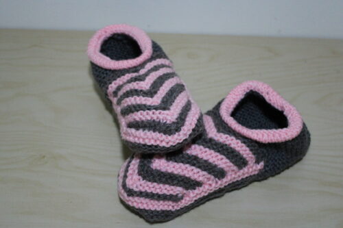 Grey and Pink Adults socks