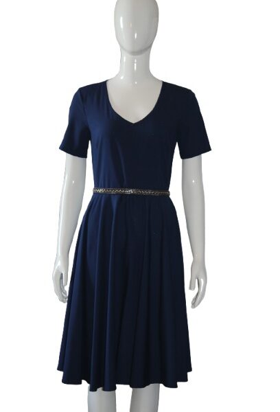 Dark Blue Summer Dress - Elegant Sleeveless Midi Dress for Women