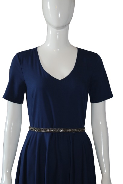 Dark Blue Summer Dress - Elegant Sleeveless Midi Dress for Women