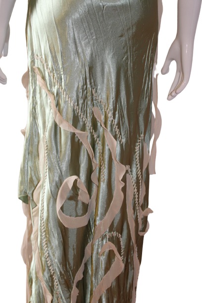 Light green color maxi dress