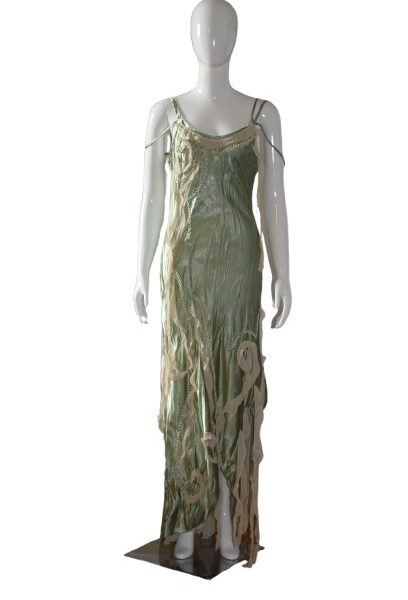 Light green color maxi dress