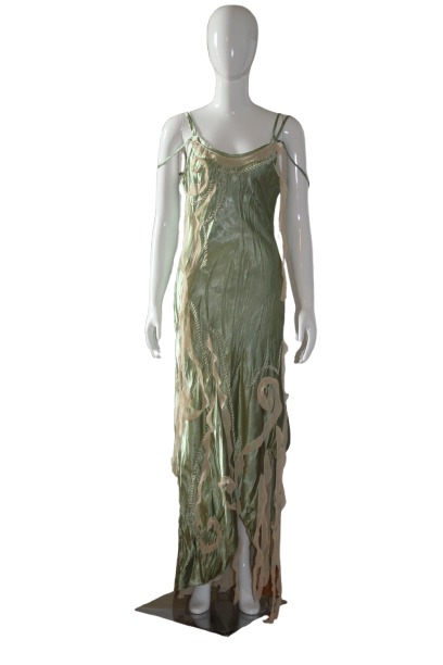 Light green color maxi dress