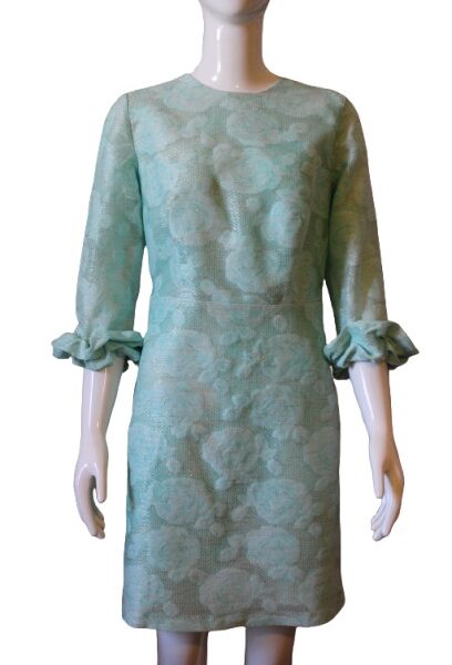 Ambroise-with-gold-fabric-light-aqua-dress