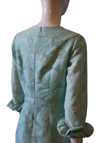 Ambroise-with-gold-fabric-light-aqua-dress