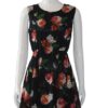 Black with white, red dress front