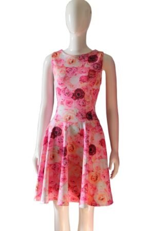 Roses pink and orange dress front1 Roses-pink-and-orange-dress-front1