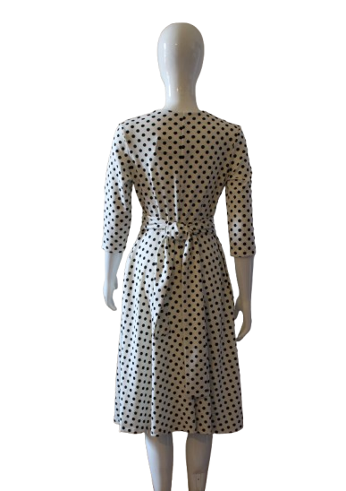 White with black dots dress (