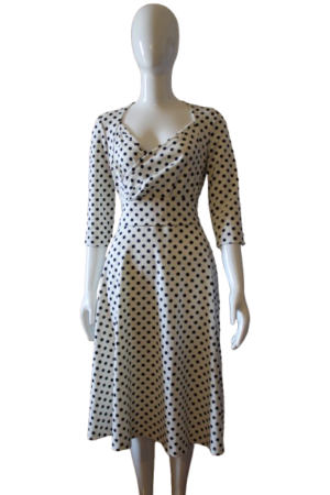 White with black dots dress (
